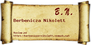 Berbenicza Nikolett névjegykártya